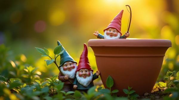 Des nains de jardin rigolos pour apporter une touche d'humour