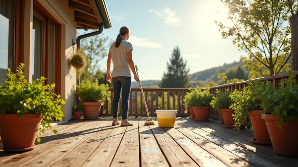 Nettoyage terrasse bois : méthodes efficaces et produits naturels